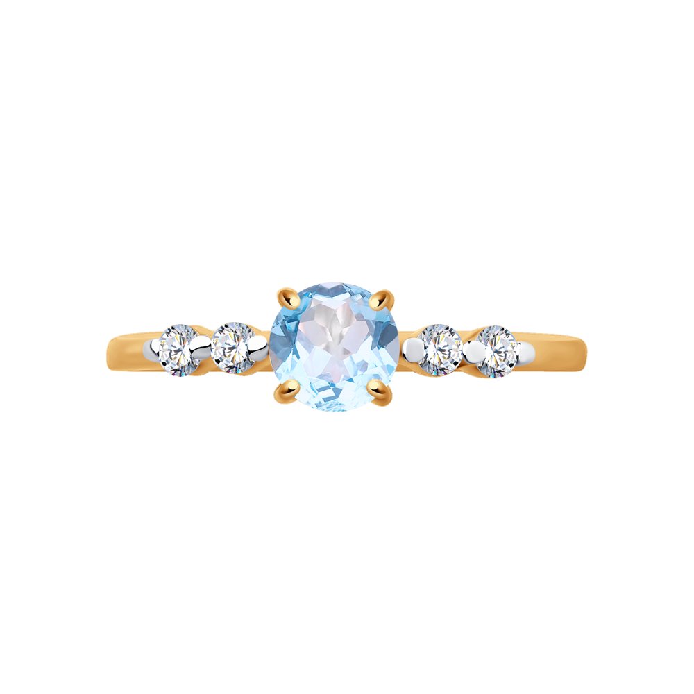 Inel din Aur Roz 14K cu Topaz si Zirconiu, articol 716213, previzualizare foto 2