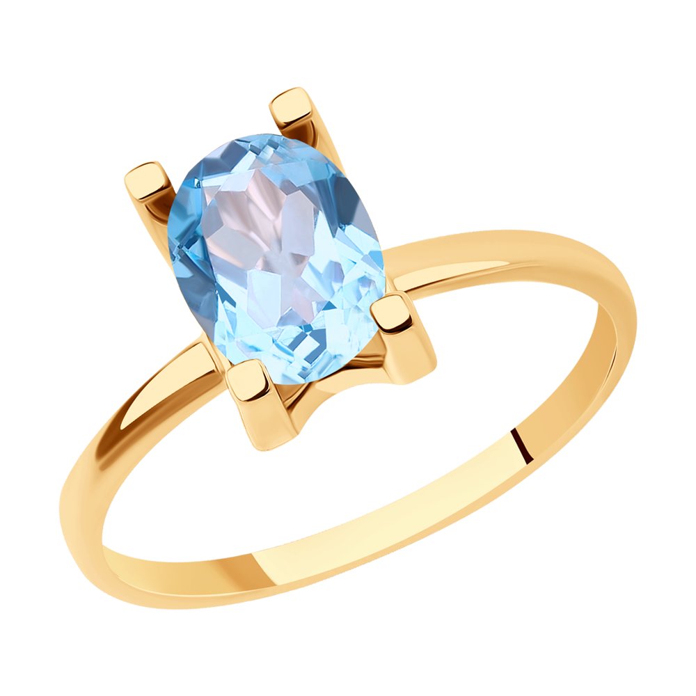 Inel din Aur Roz 14K cu Topaz, articol 716495, previzualizare foto 1