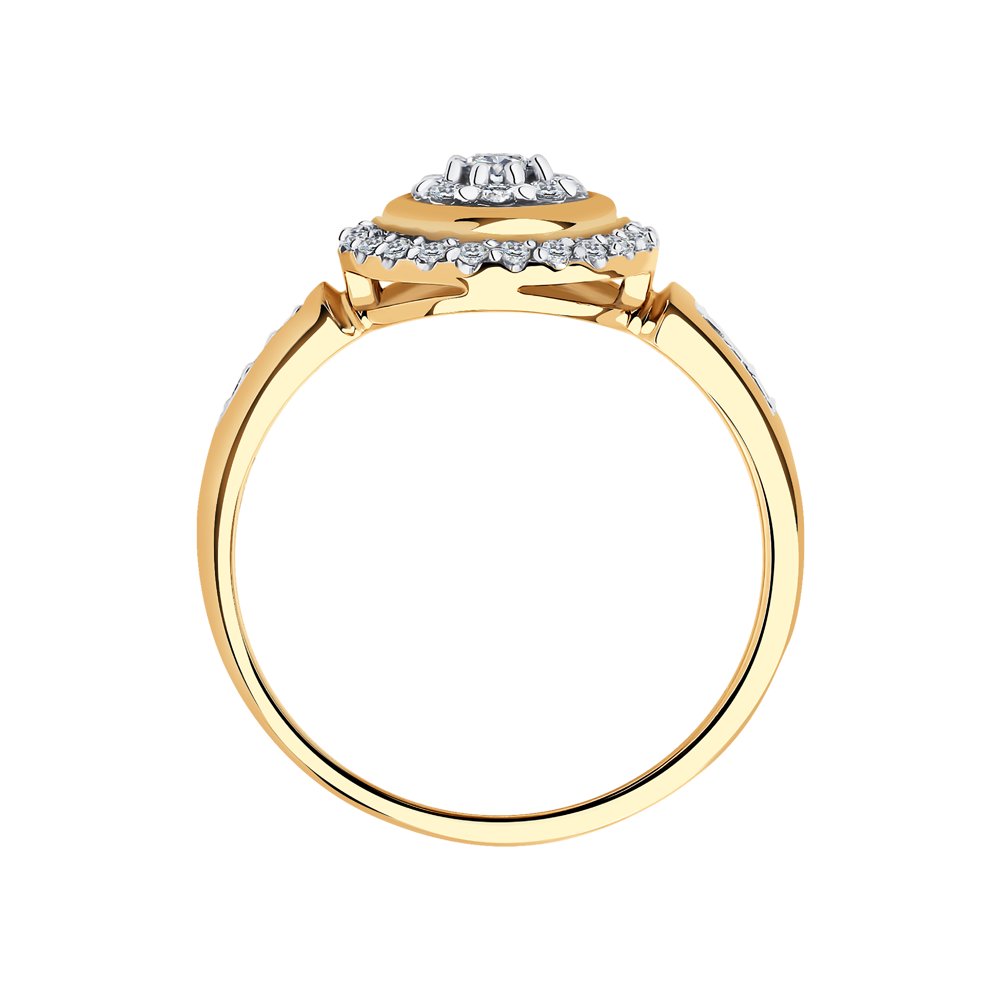 Inel din Aur Roz 14K cu Diamante, articol 1012168, previzualizare foto 2