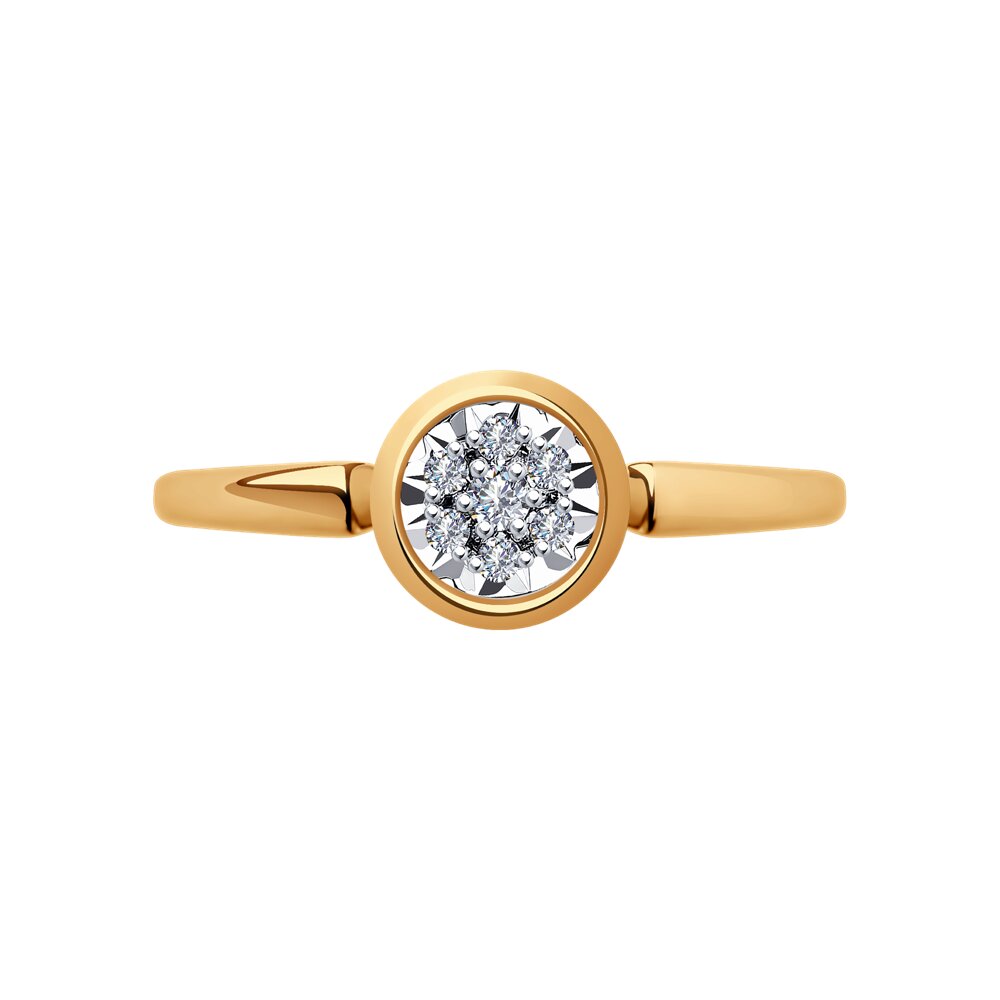 Inel din Aur Roz 14K cu Diamante, articol 1012185, previzualizare foto 2