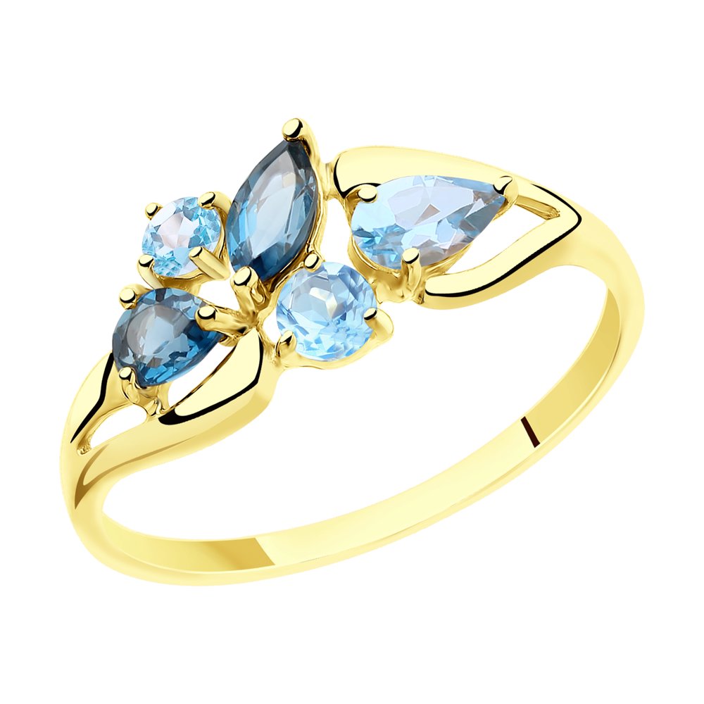 Inel din Aur Galben 14K cu Topaz, articol 715464-2, previzualizare foto 1