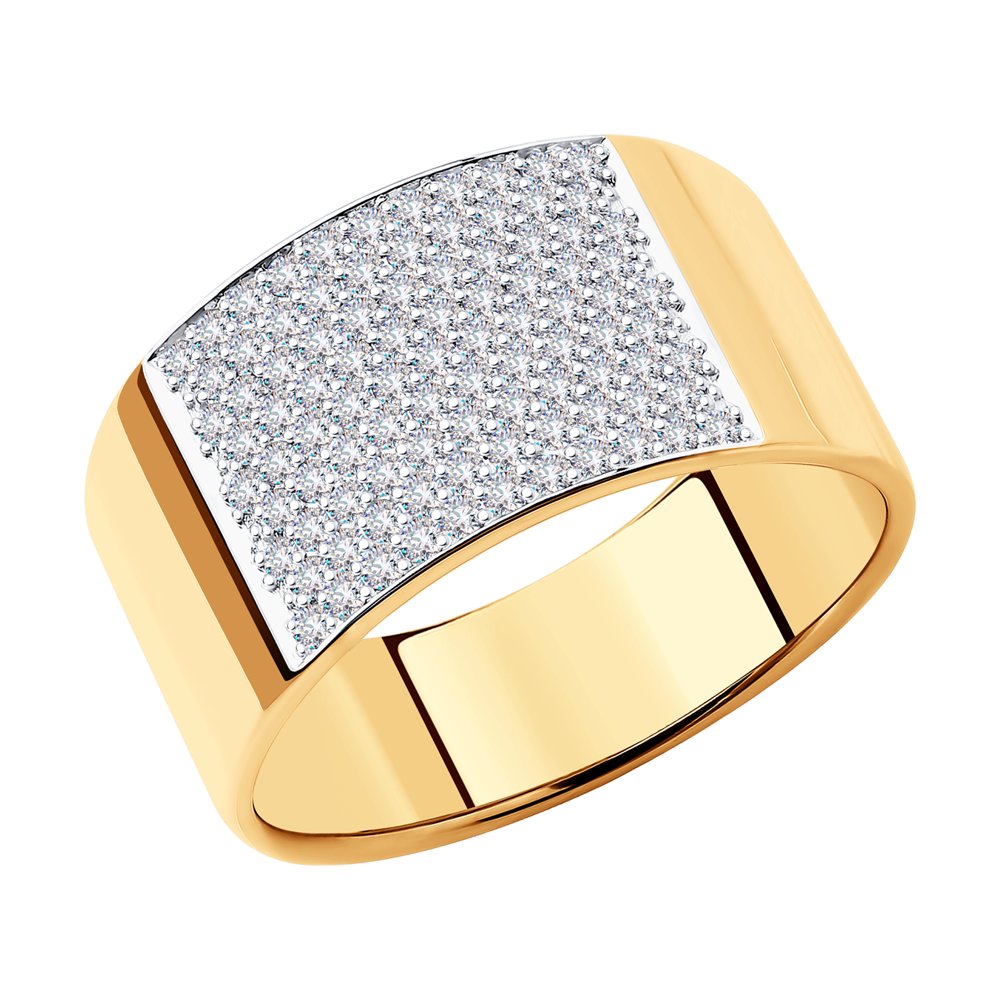 Inel din Aur Roz 14K cu Diamante, articol 1012189, previzualizare foto 1