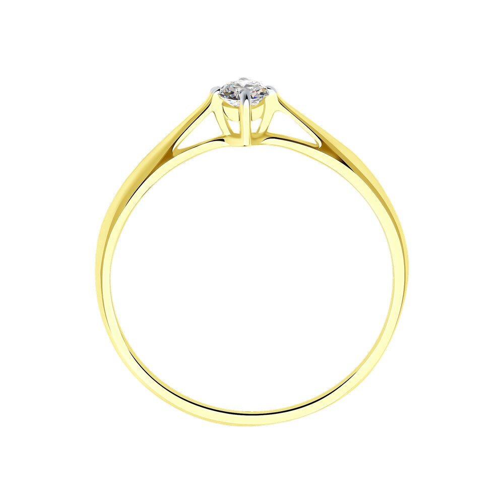 Inel din Aur Galben 14K cu Diamant, articol 1011495-2, previzualizare foto 2