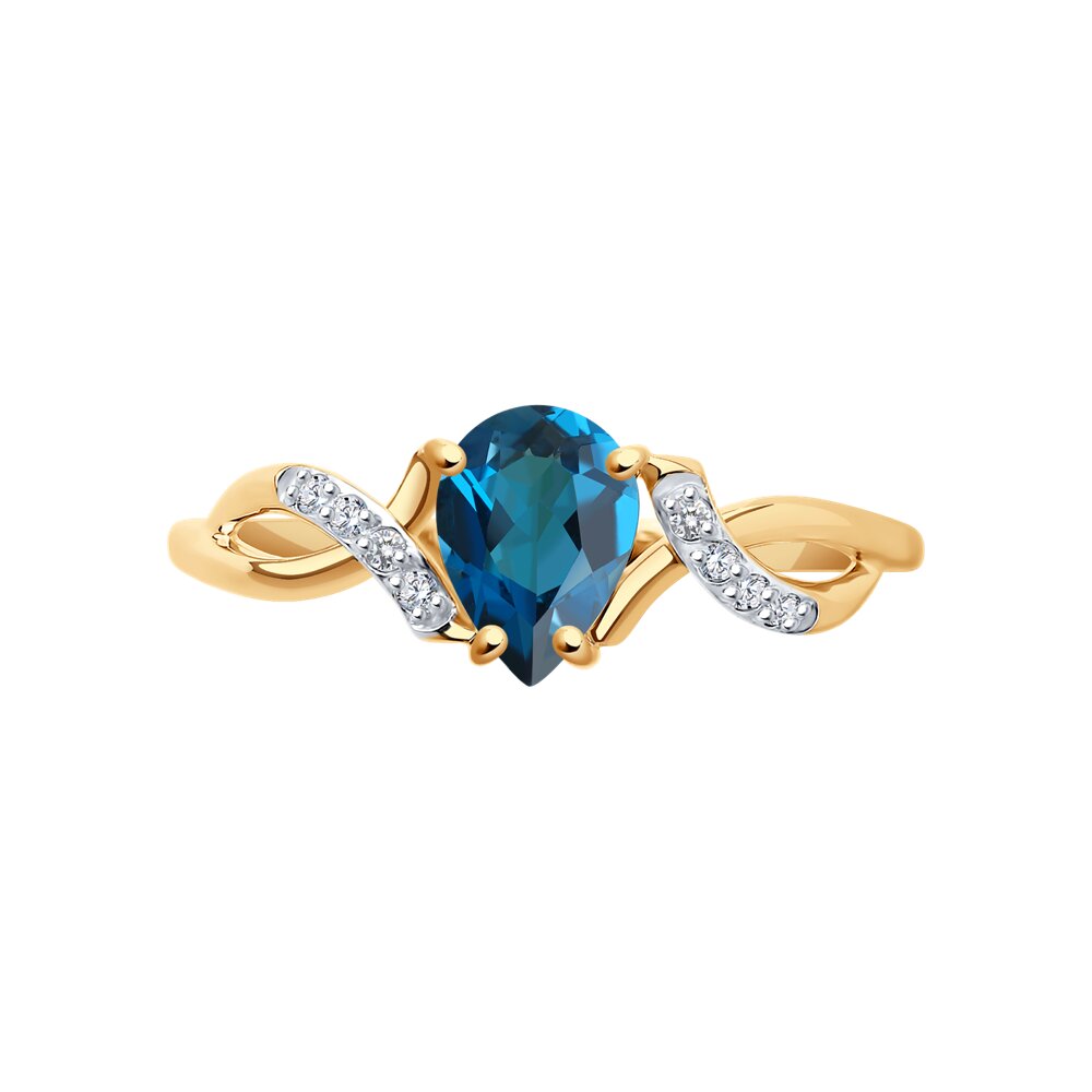 Inel din Aur Roz 14K cu Topaz si Zirconiu, articol 716749, previzualizare foto 2