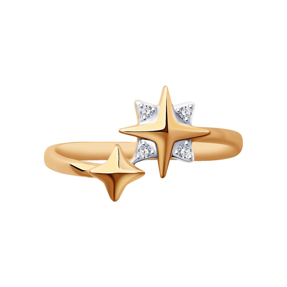 Inel din Aur Roz 14K cu Diamante Swarovski