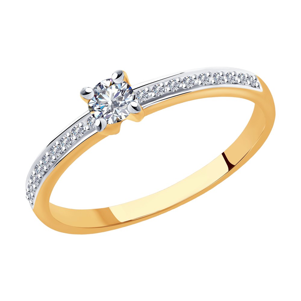 Inel din Aur Roz 14K cu Diamante, articol 1011916, previzualizare foto 1