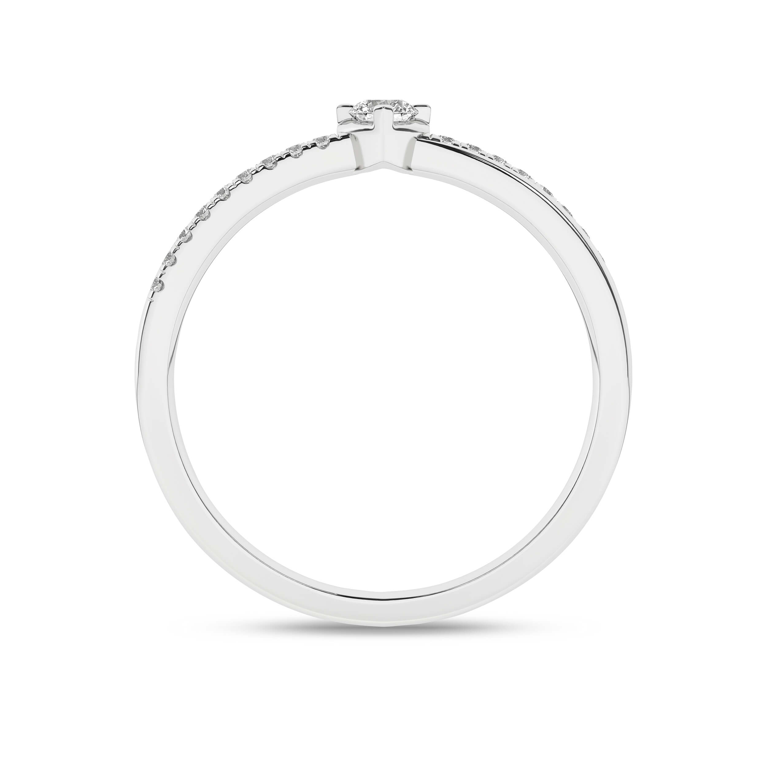 Inel de logodna din Aur Alb 14K cu Diamante 0.19Ct, articol RA4649, previzualizare foto 3
