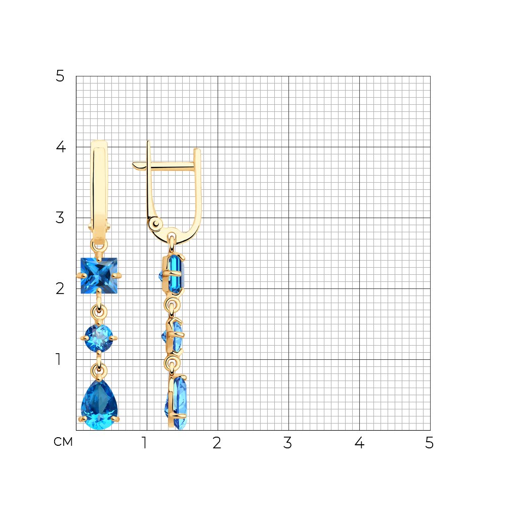 Cercei din Aur Roz 14K cu Topaz Swarovski, articol 727750, previzualizare foto 2