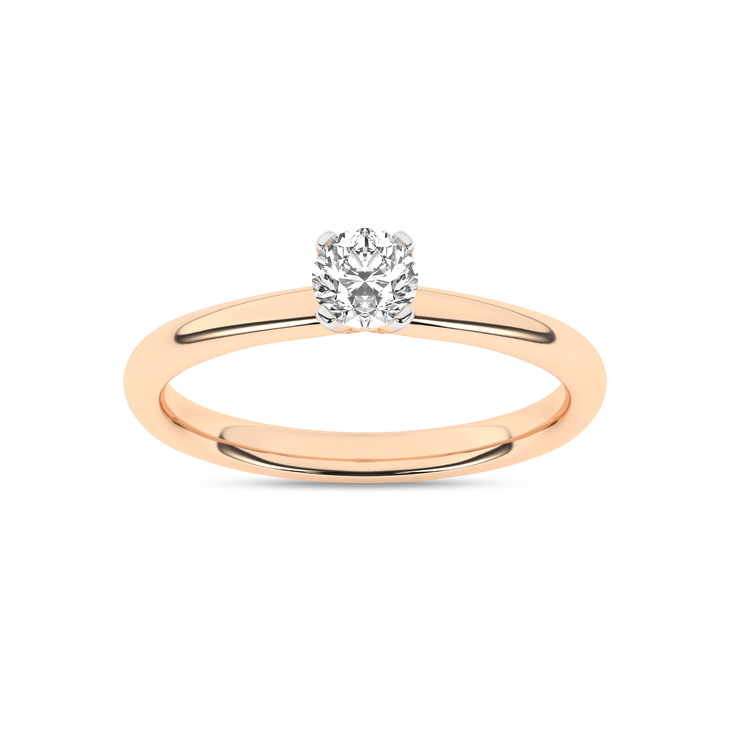 Inel de logodna din Aur Roz 14K cu Diamant 0.33Ct, articol RS0910, previzualizare foto 2