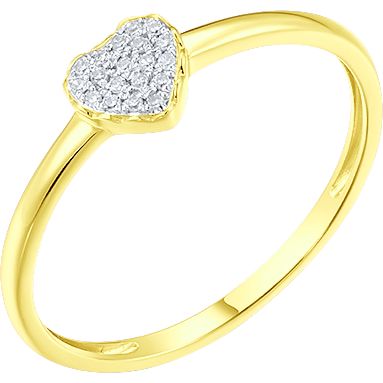 Inel din Aur Roz 14K cu Diamante "Inima", articol 1019031-7, previzualizare foto 1