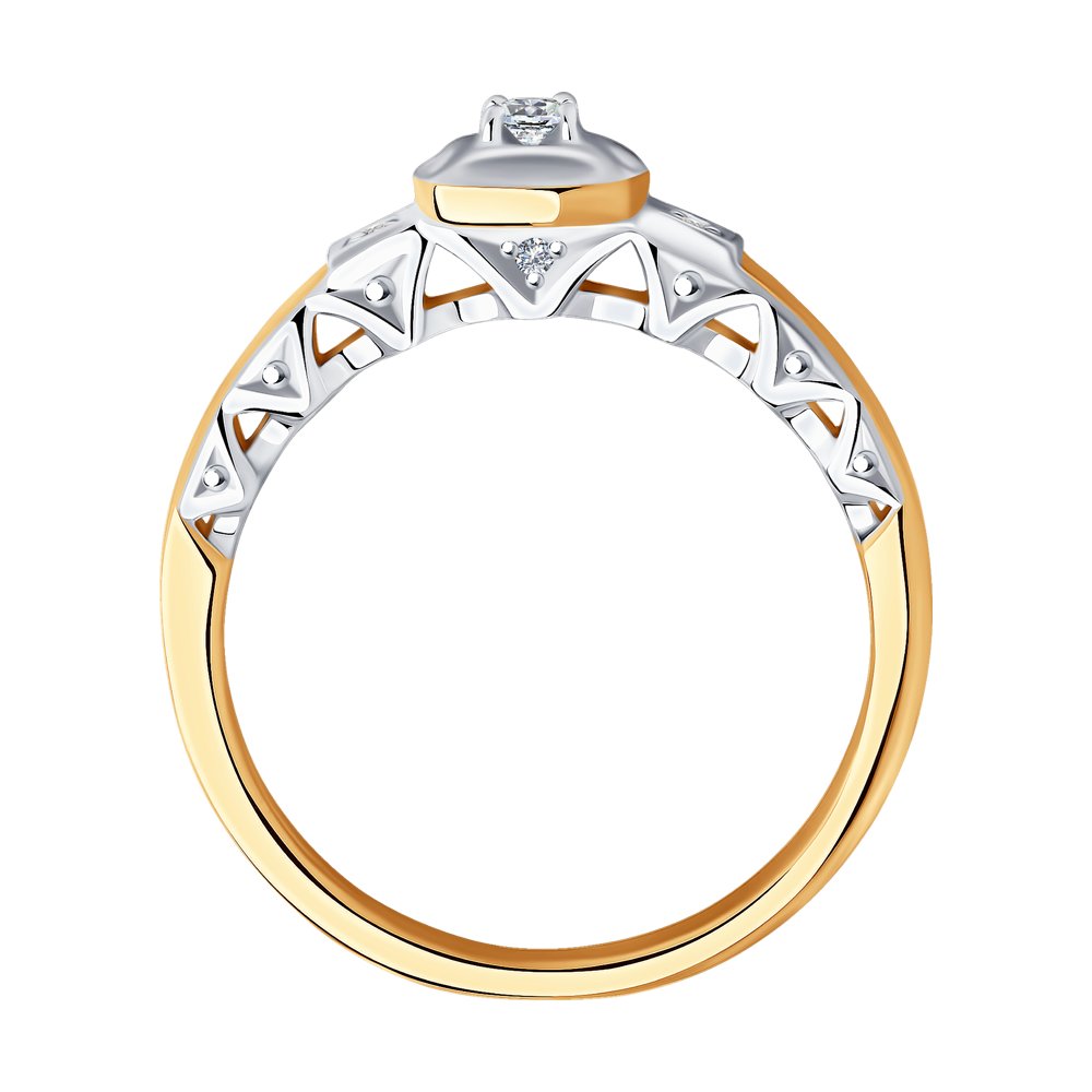 Inel din Aur Roz 14K cu Diamante, articol 1011867, previzualizare foto 2