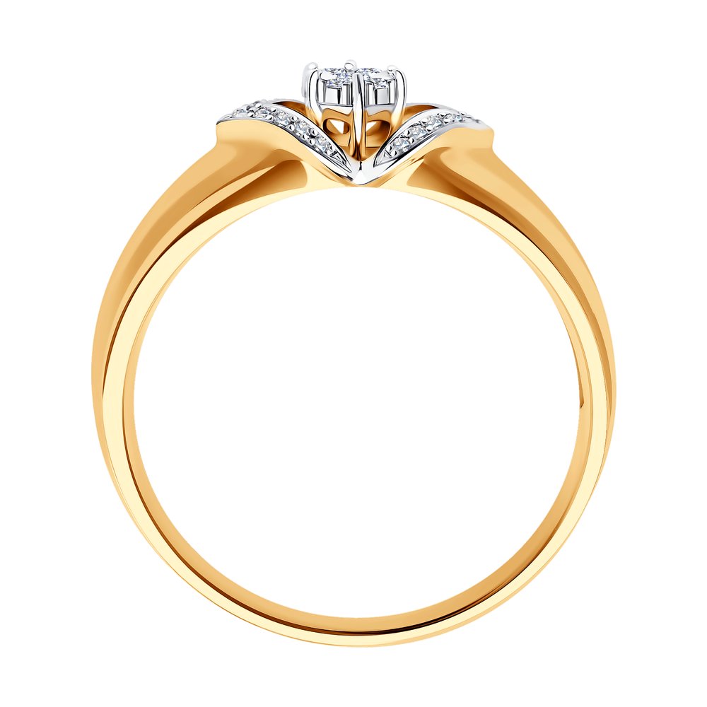 Inel din Aur Roz 14K cu Diamante, articol 1011477, previzualizare foto 2