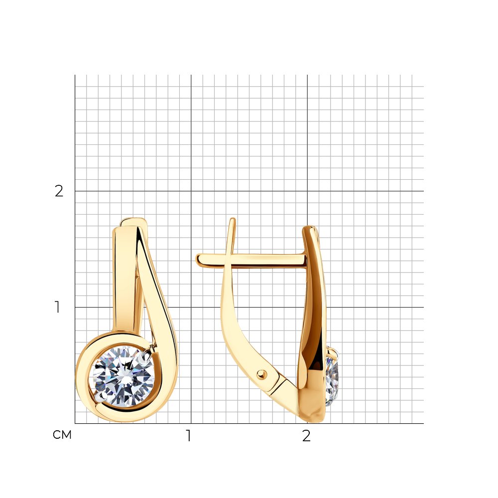 Cercei din Aur Roz 14k cu Swarovski, articol 81020547, previzualizare foto 2