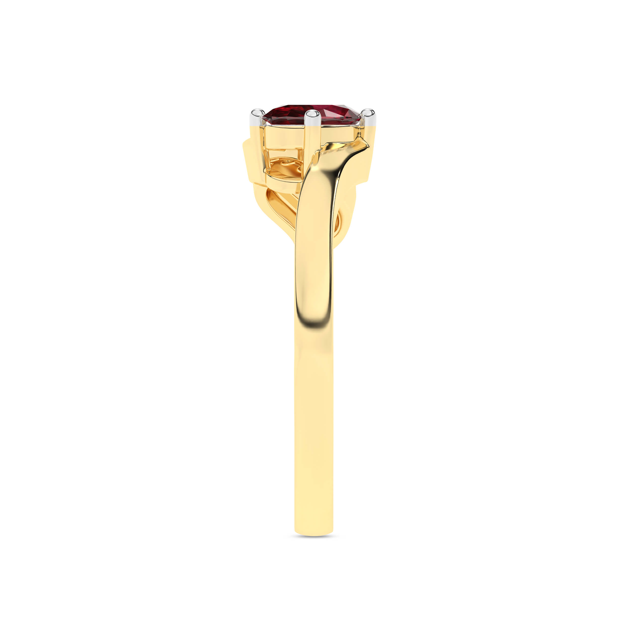 Inel din Aur Galben 14K cu Rubin 0.52Ct si Diamante 0.03Ct, articol CRF00918RU, previzualizare foto 3