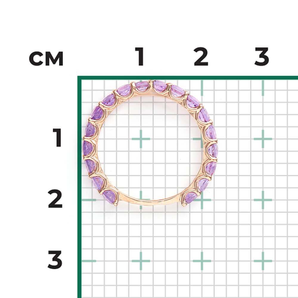 Inel Aur Roz 14K cu Ametist, articol 01-5317-00-203-1110-57 №19 11, previzualizare foto 2