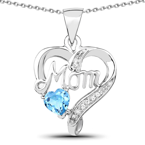 Pandantive din Argint cu Topaz "Mama", articol QP3968SBTWT-SS18KW, previzualizare foto 1