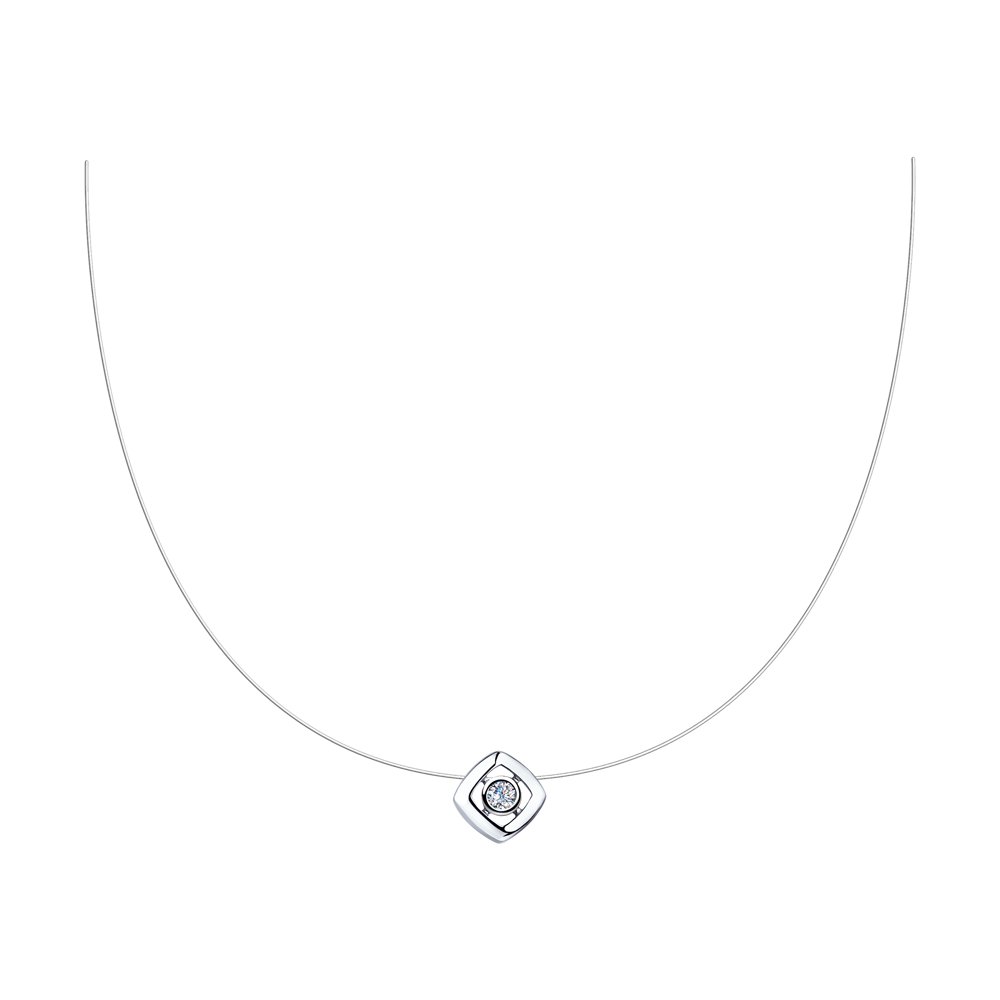 Colier din Argint cu Zirconiu pe fir transparent, articol 94070273, previzualizare foto 1