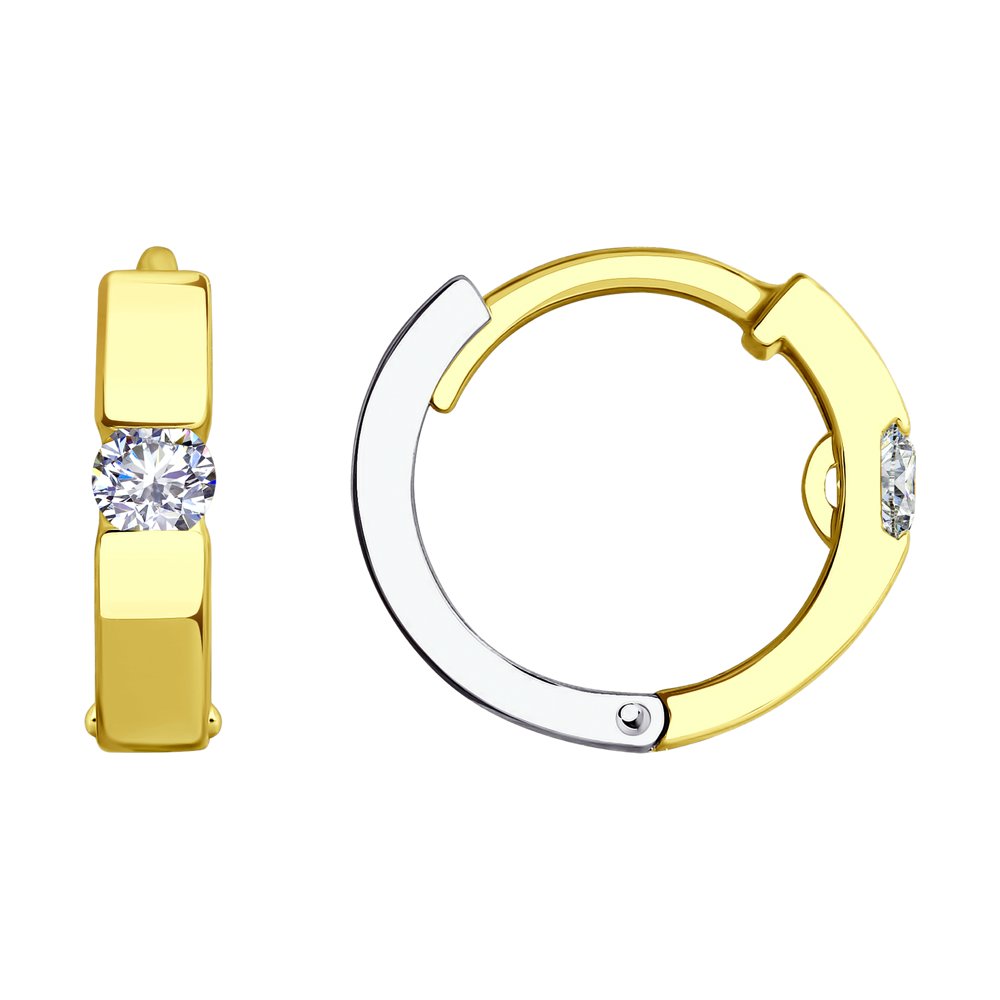Cercei din Aur Galben 14K cu Zirconiu, articol 029475-2, previzualizare foto 1