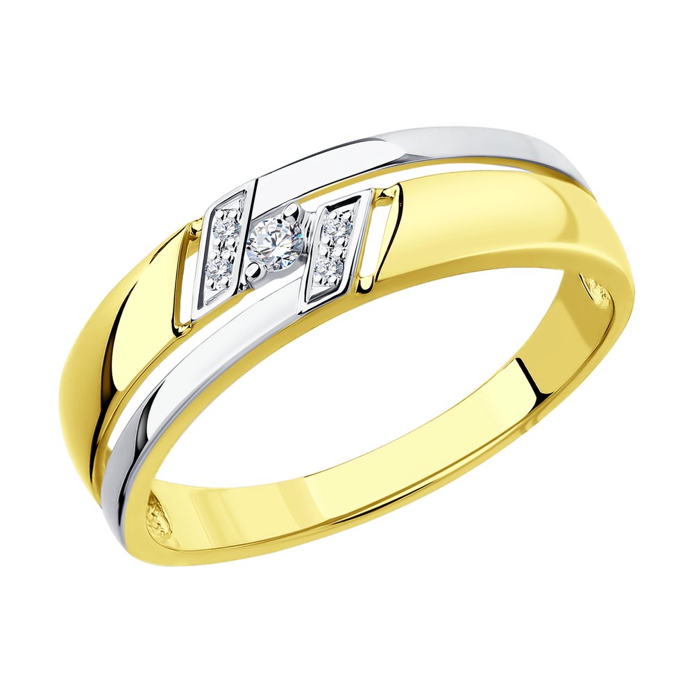 Inel din Aur Galben 14K cu Diamante, articol 1011527-2, previzualizare foto 1