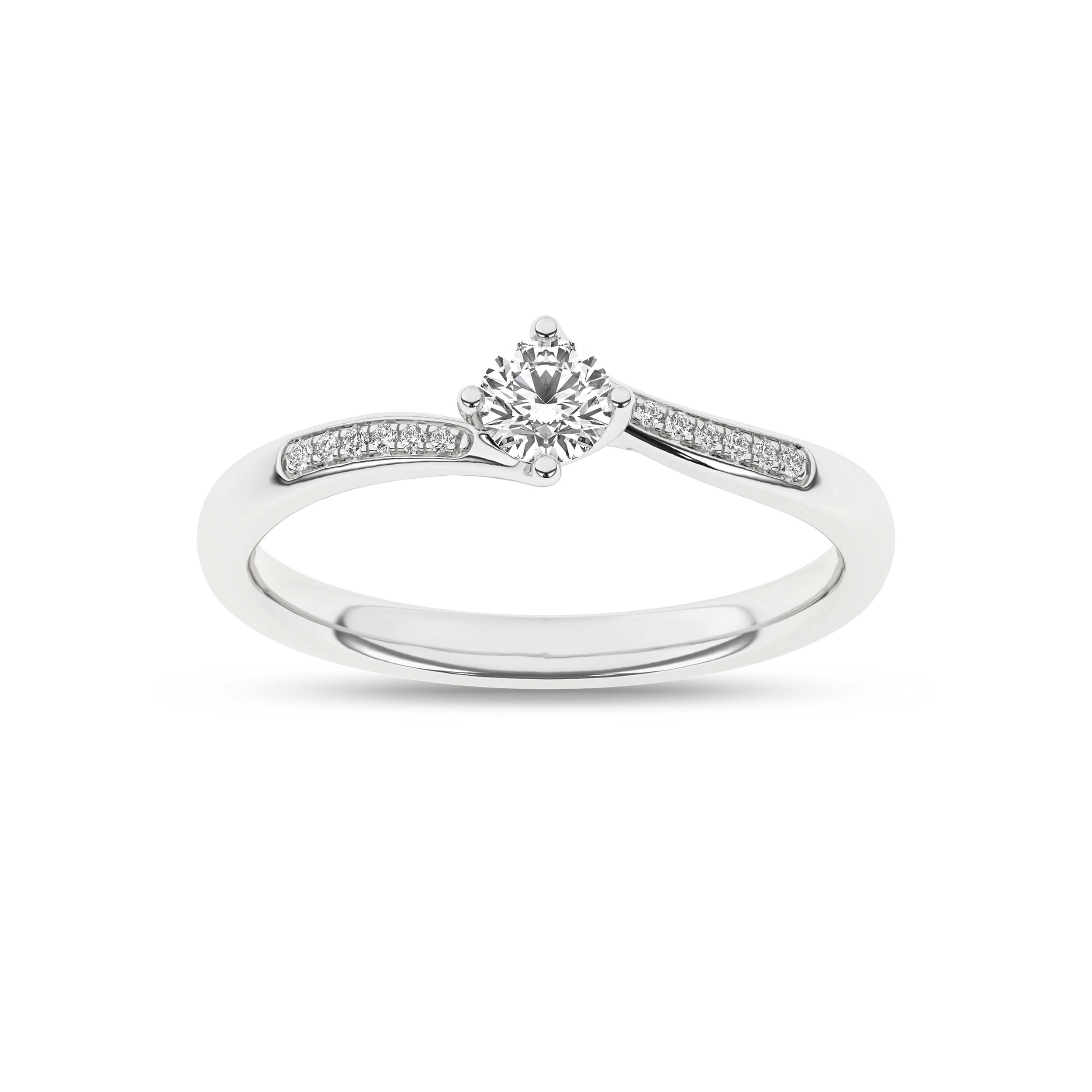 Inel de logodna din Aur Alb 14K cu Diamante 0.23Ct, articol MSD0344EG, previzualizare foto 1