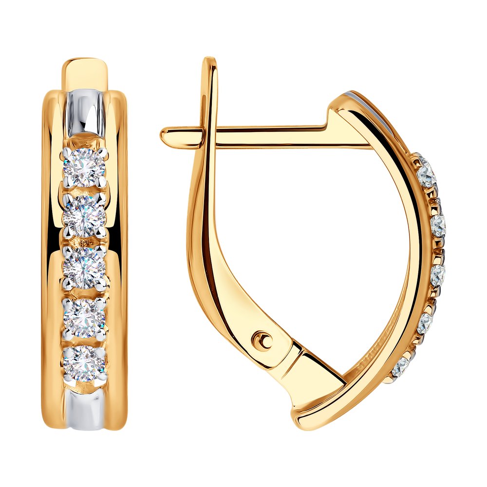 Cercei din Aur Roz 14K cu Zirconiu Swarovski, articol 81020426, previzualizare foto 1