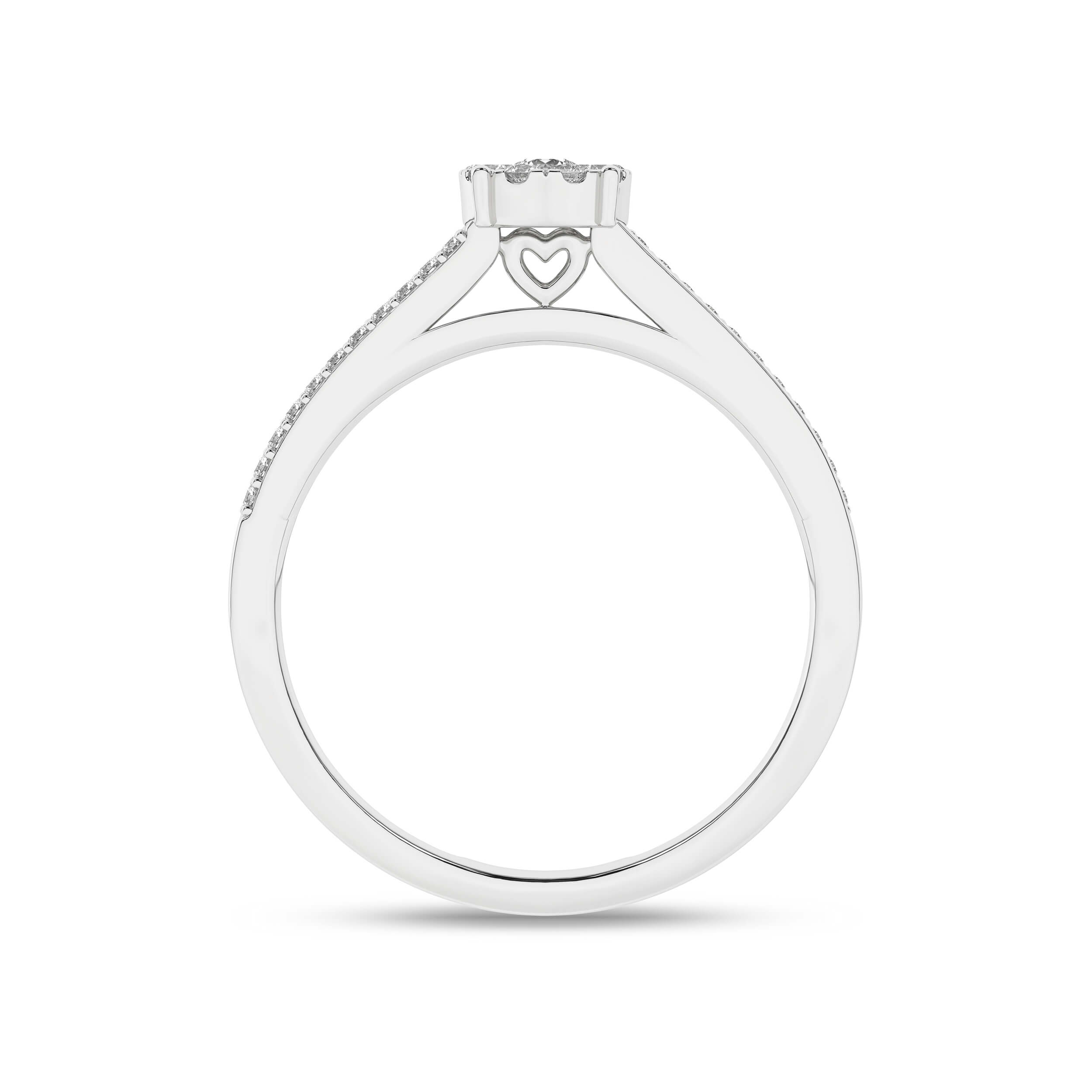 Inel de logodna din Aur Alb 14K cu Diamante 0.15Ct, articol RB6344, previzualizare foto 3