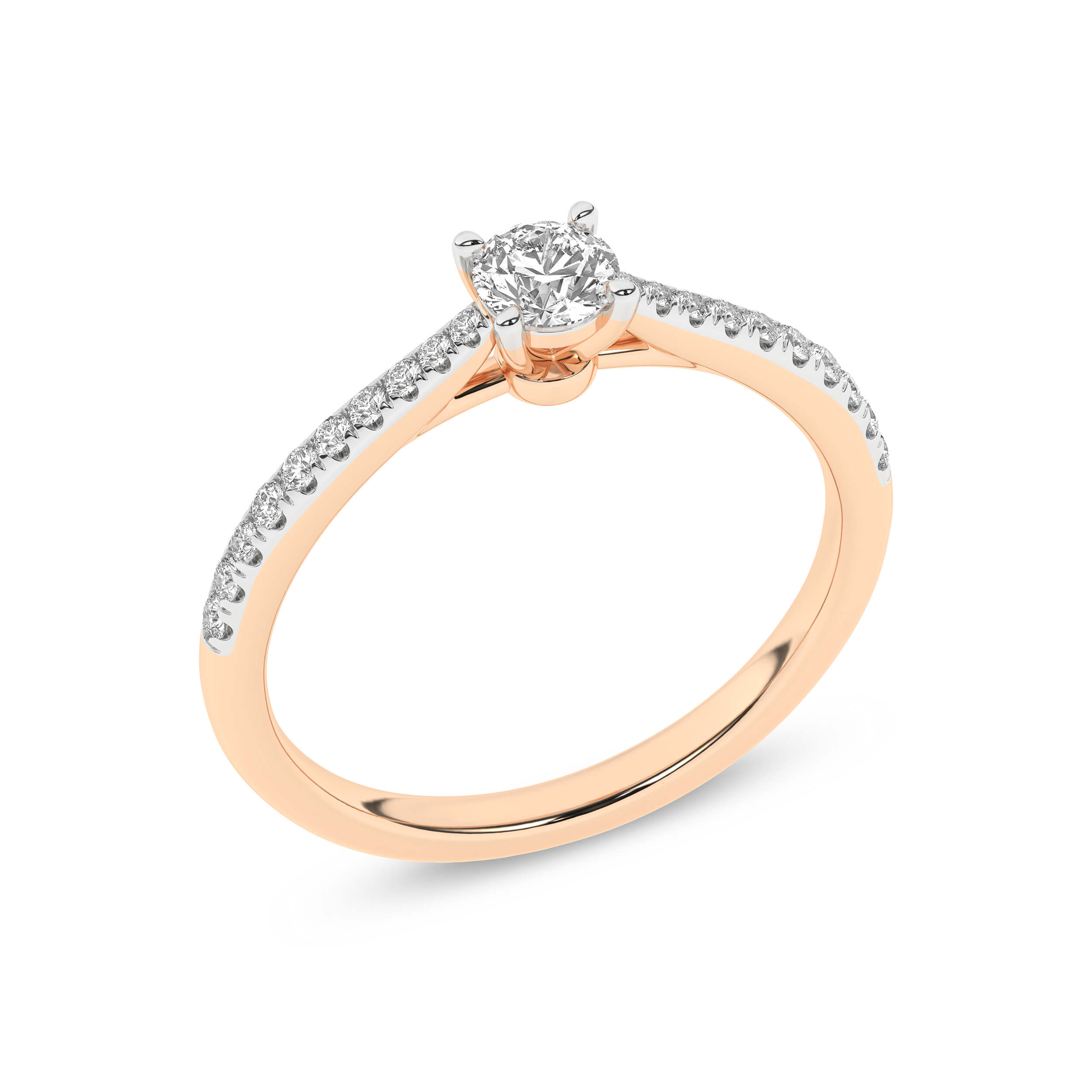 Inel de logodna din Aur Roz 14K cu Diamante 0.40Ct, articol RB21734EG, previzualizare foto 4