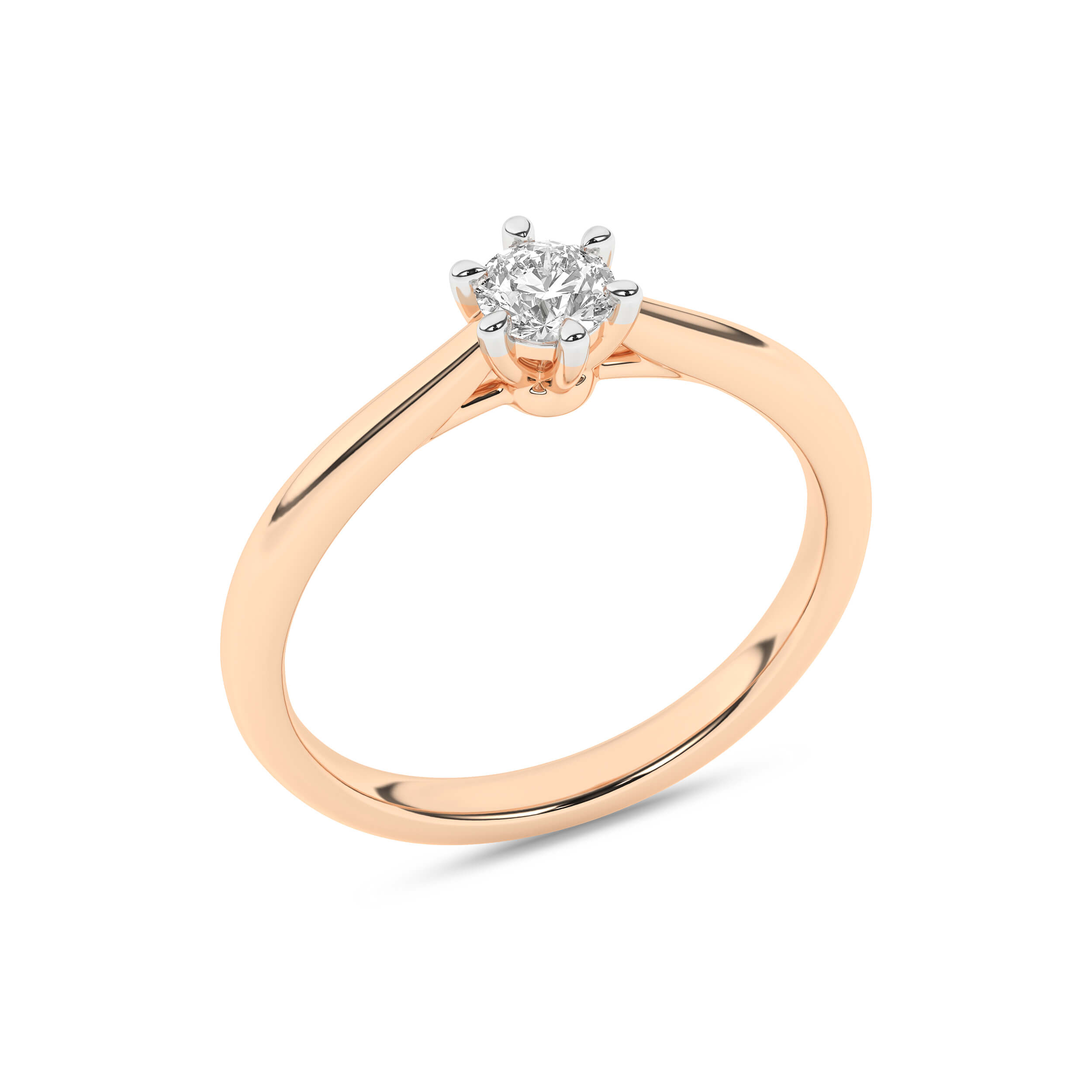 Inel de logodna din Aur Roz 14K cu Diamant 0.25Ct, articol RS1449, previzualizare foto 4