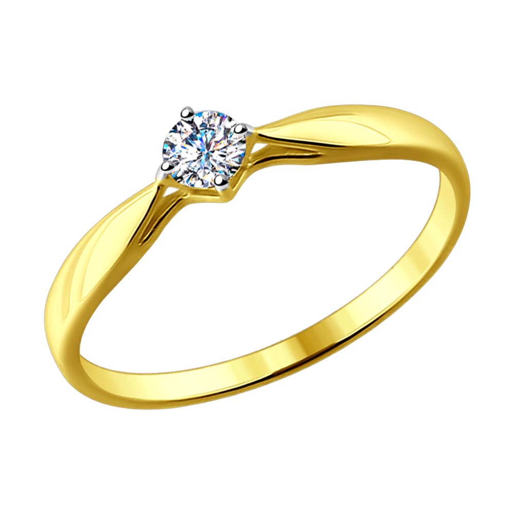 Inel din Aur Galben 14K cu Diamant, articol 1011588, previzualizare foto 1