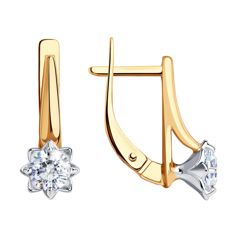 Cercei din Aur Roz 14K cu Zirconiu Swarovski, articol 81020520, previzualizare foto 1