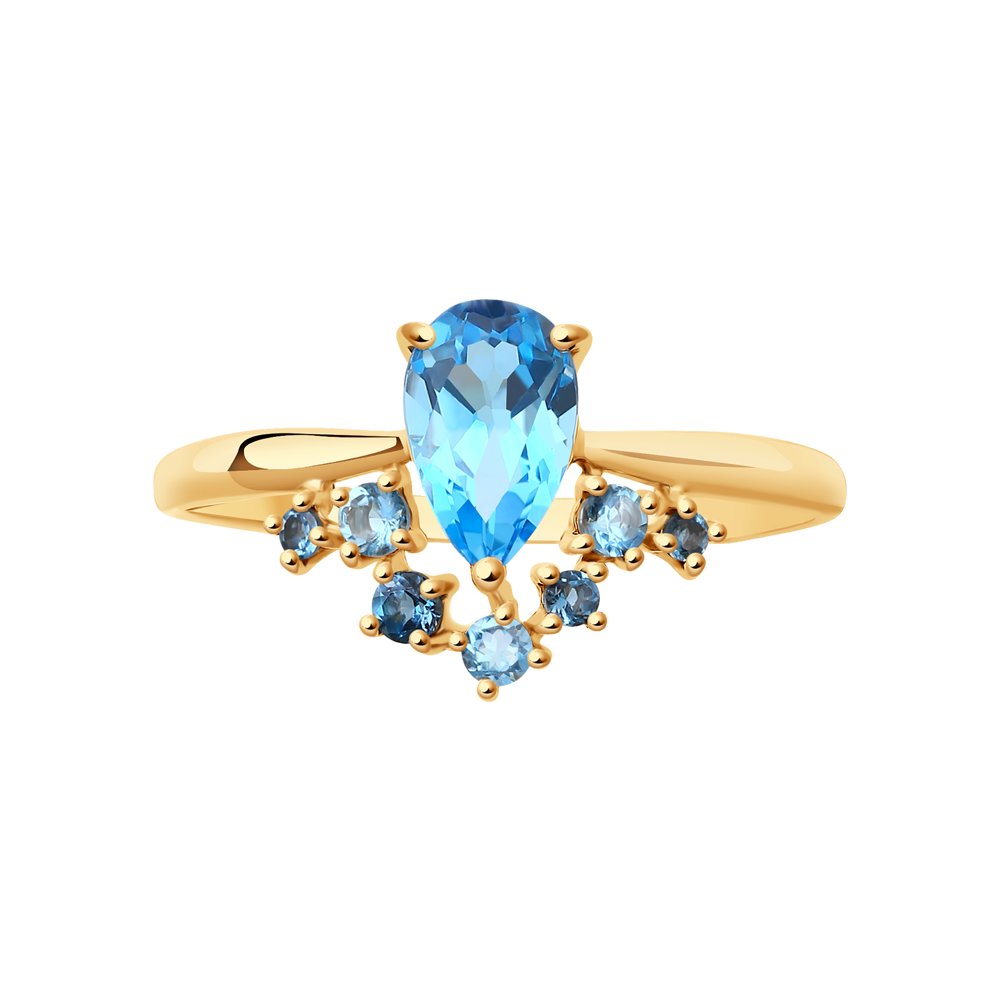 Inel din Aur Roz 14k cu Topaz si Zirconiu, articol 715005, previzualizare foto 2