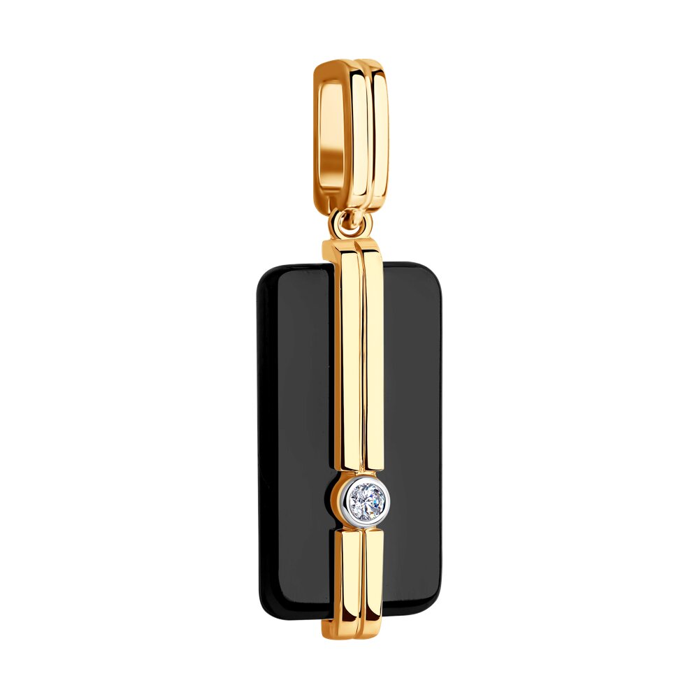 Pandantiv din Ceramica cu Aur Roz 14K si Diamant, articol 6035044, previzualizare foto 2