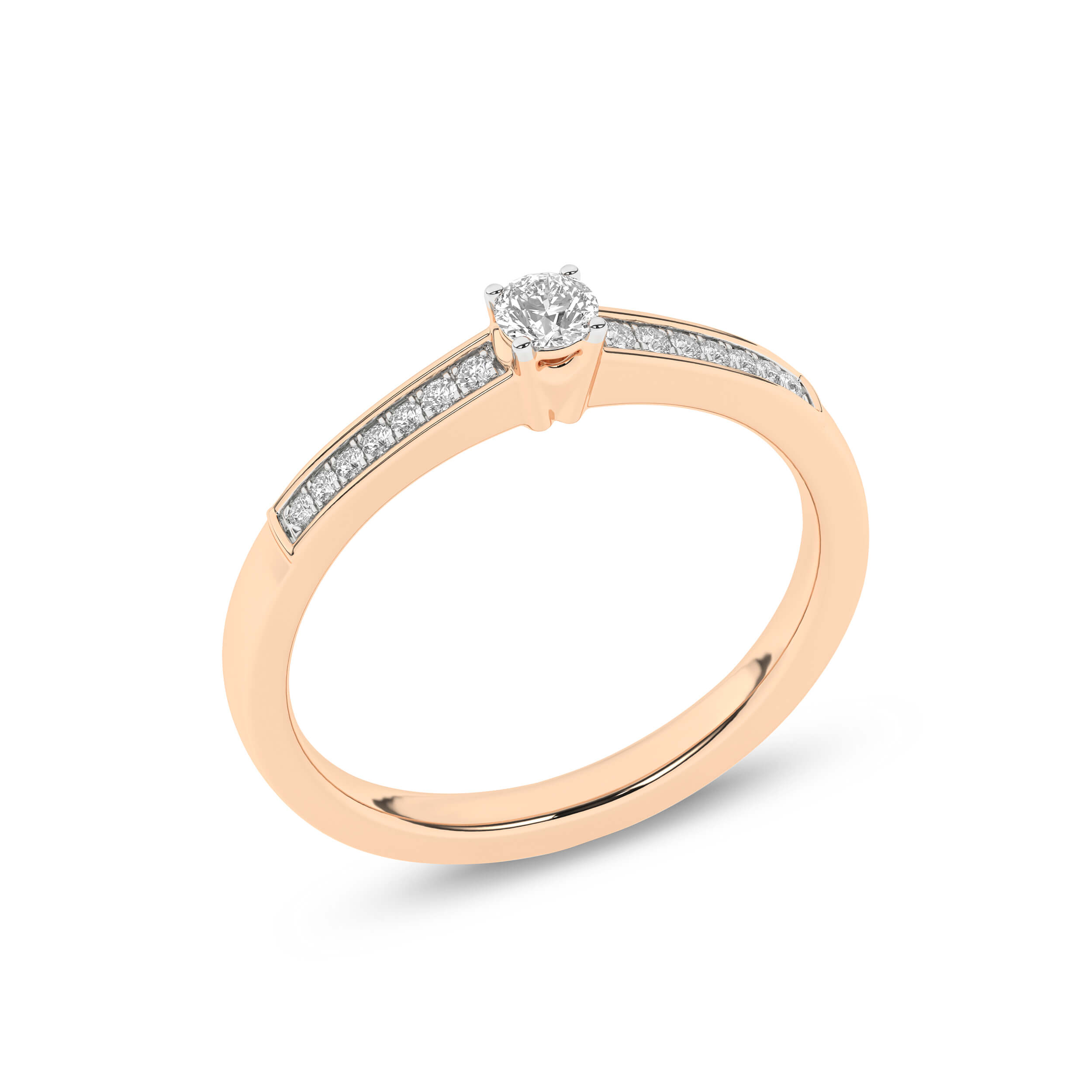 Inel de logodna din Aur Roz 14K cu Diamante 0.15Ct, articol RB17824EG, previzualizare foto 4