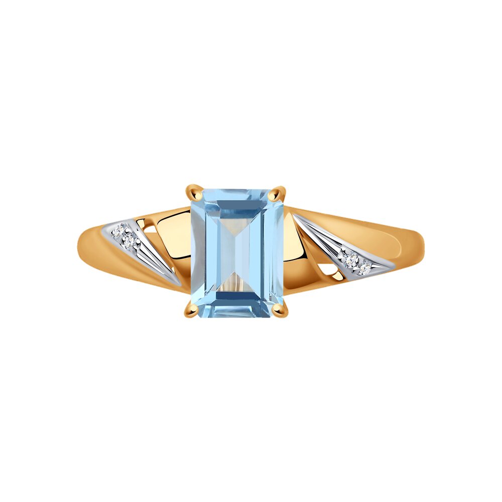 Inel din Aur Roz 14K cu Topaz si Zirconiu, articol 715535, previzualizare foto 2