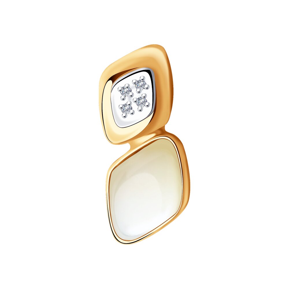 Pandantiv din Aur Roz 14K cu Diamante si Sidef, articol 1030761, previzualizare foto 1