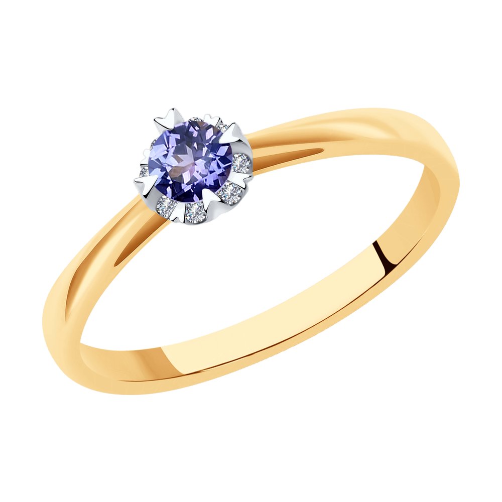 Inel din Aur Roz 14K cu Tanzanit , articol 6014077, previzualizare foto 1