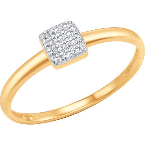 Inel din Aur Roz 14K cu Diamante, articol 1019019-7, previzualizare foto 1
