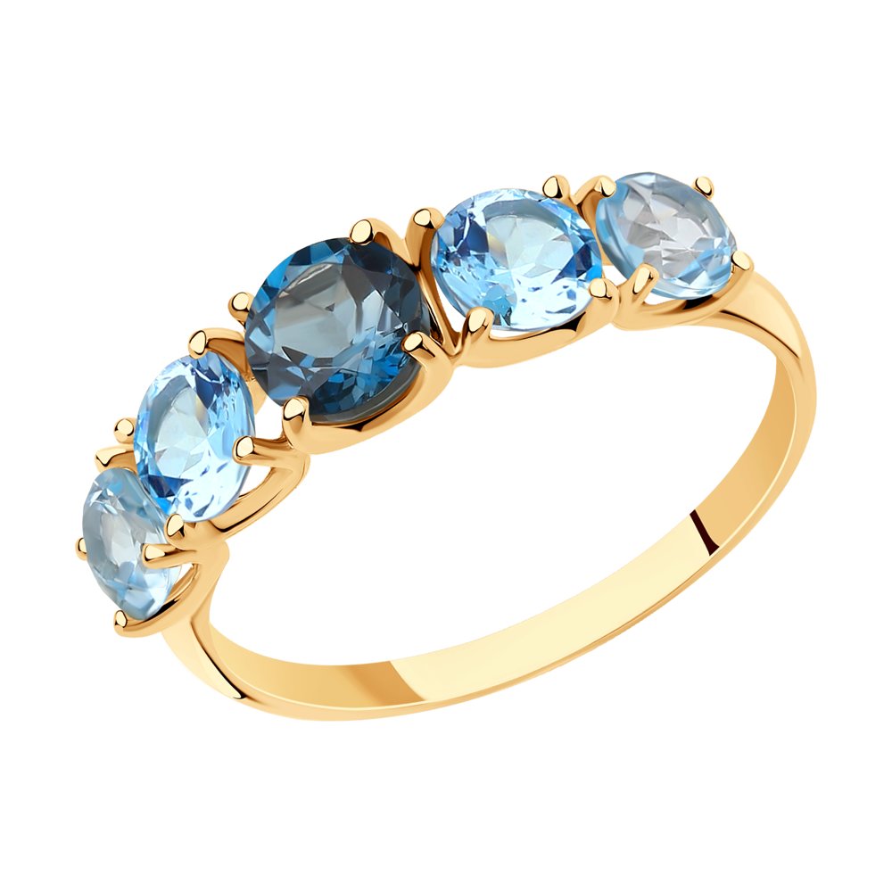 Inel din Aur Roz 14K cu Topaz, articol 715968, previzualizare foto 1