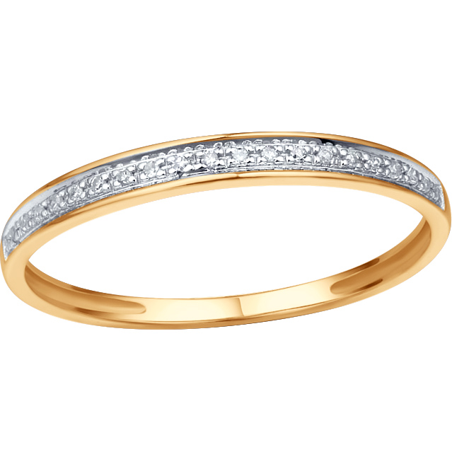 Inel din Aur Roz 14K cu Diamante, articol 1019021-7, previzualizare foto 1