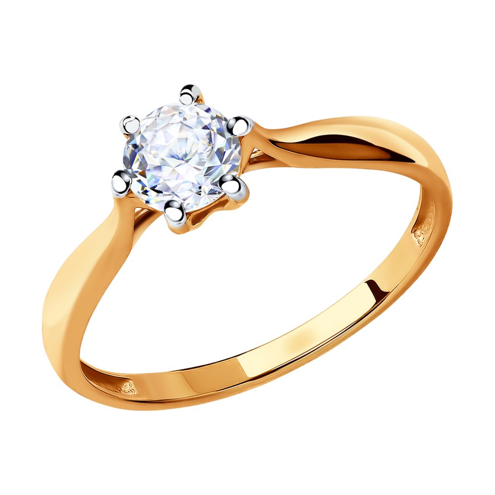 Inel de logodna din Aur Roz 14K cu Zirconiu Swarovski, articol 81010285, previzualizare foto 1