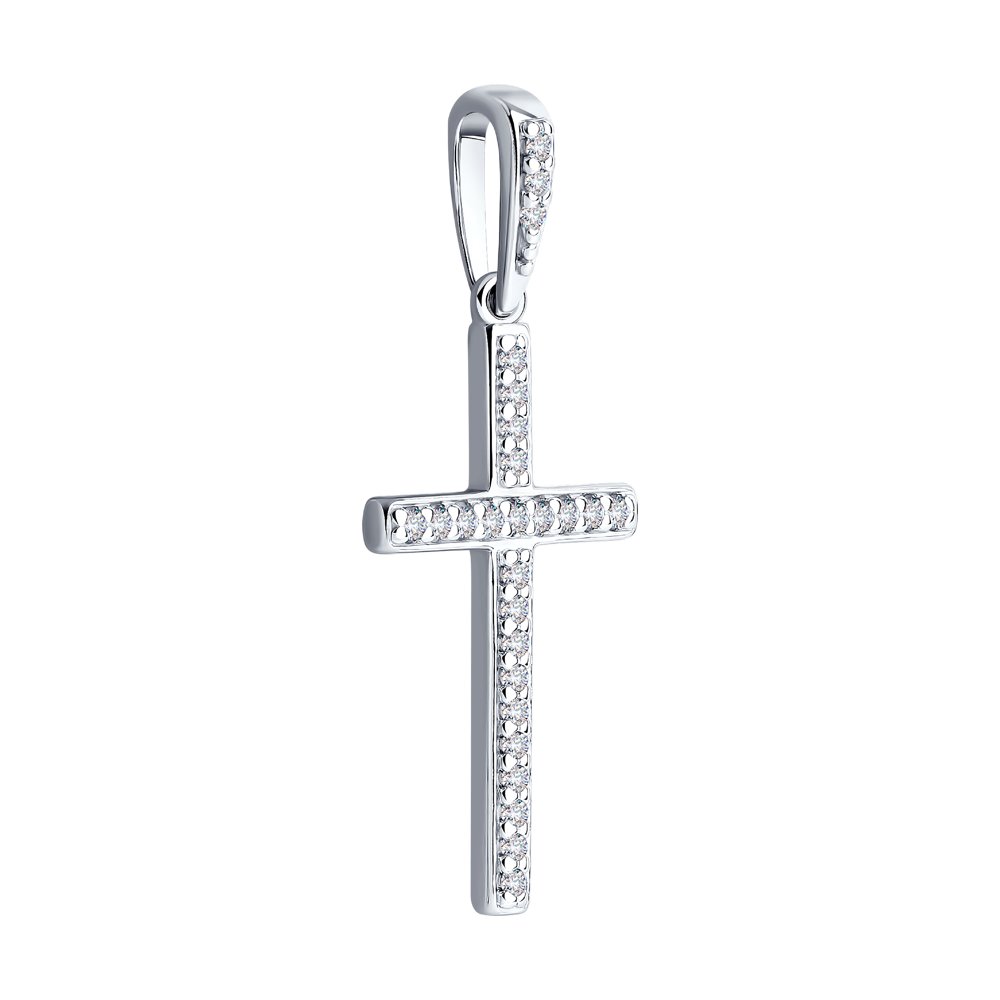 Pandantiv Cruce din Argint cu Zirconiu, articol 94031460, foto 2
