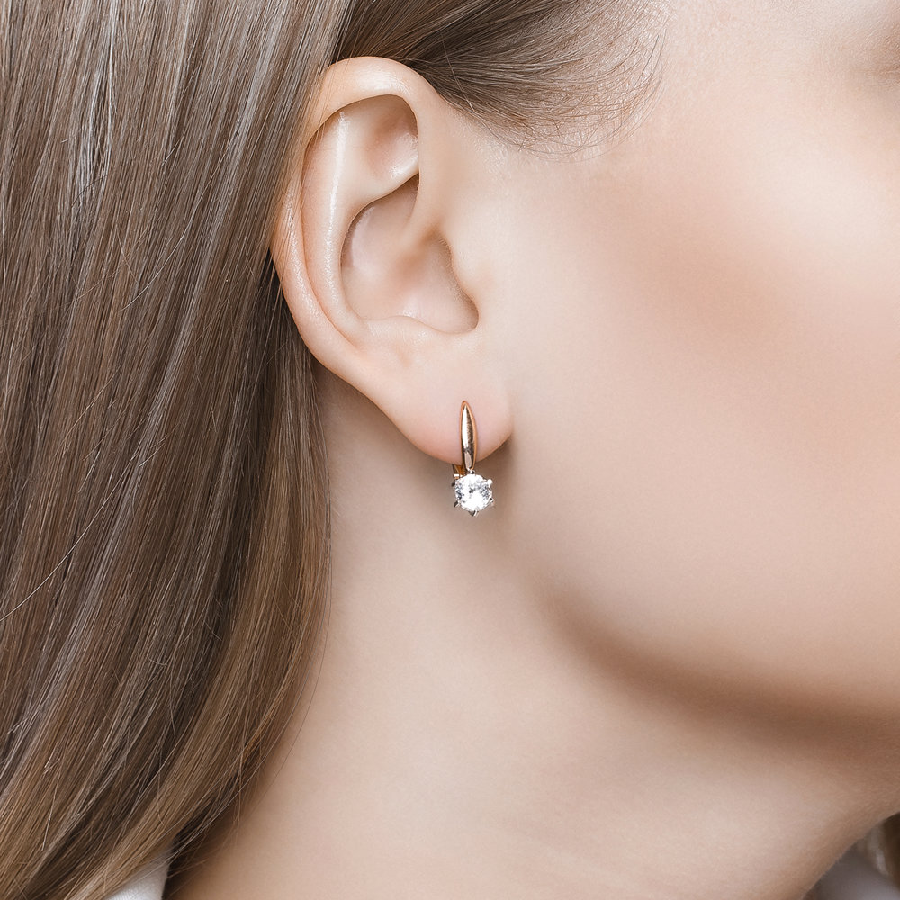 Cercei din Aur Roz 14K cu Zirconiu Swarovski , articol 81020271, previzualizare foto 4