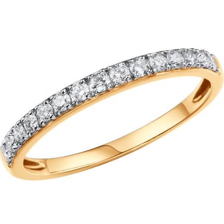 Inel din Aur Roz 14K cu Diamante, articol 1019008-7, previzualizare foto 1