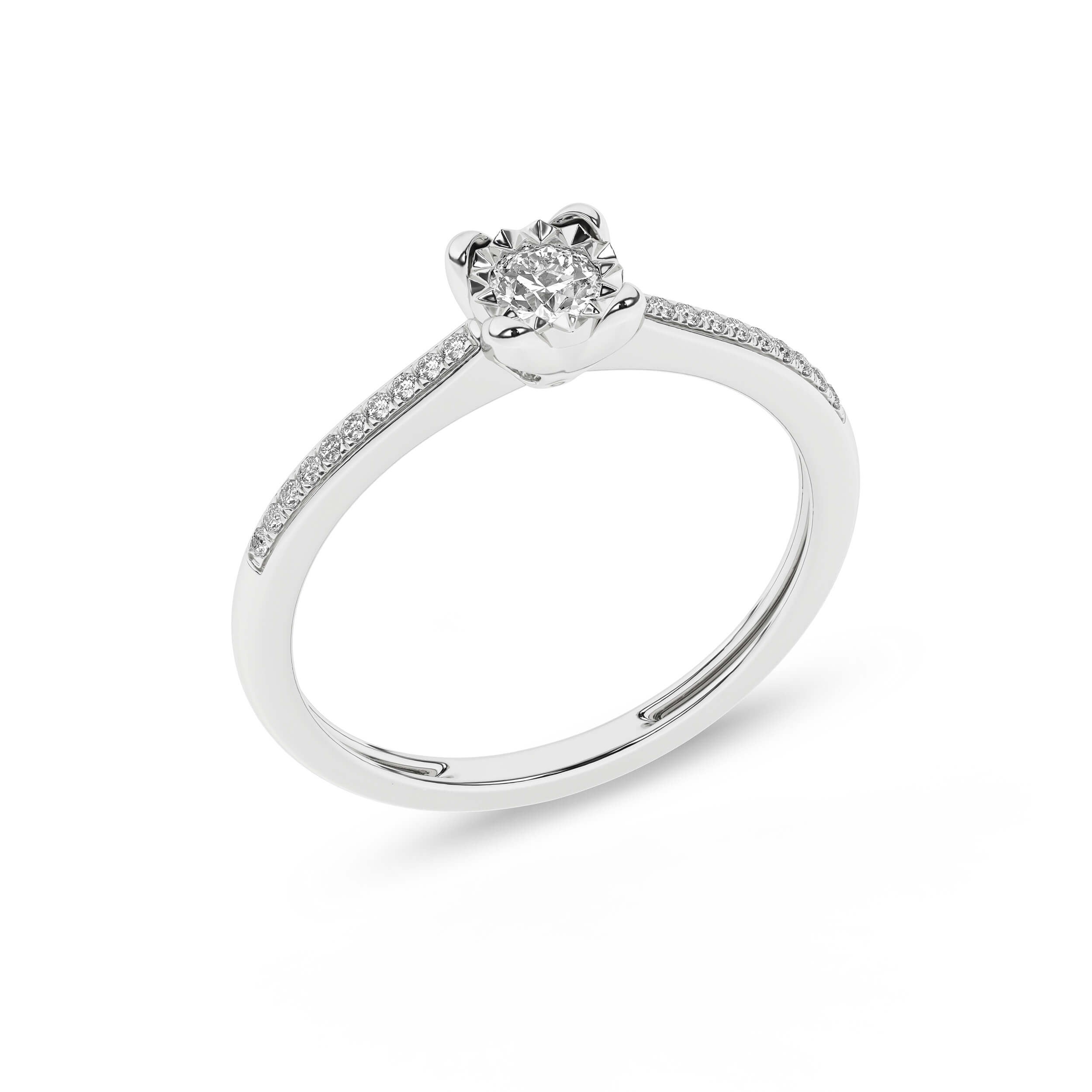 Inel de logodna din Aur Alb 14K cu Diamante 0.15Ct, articol RF11930, previzualizare foto 4