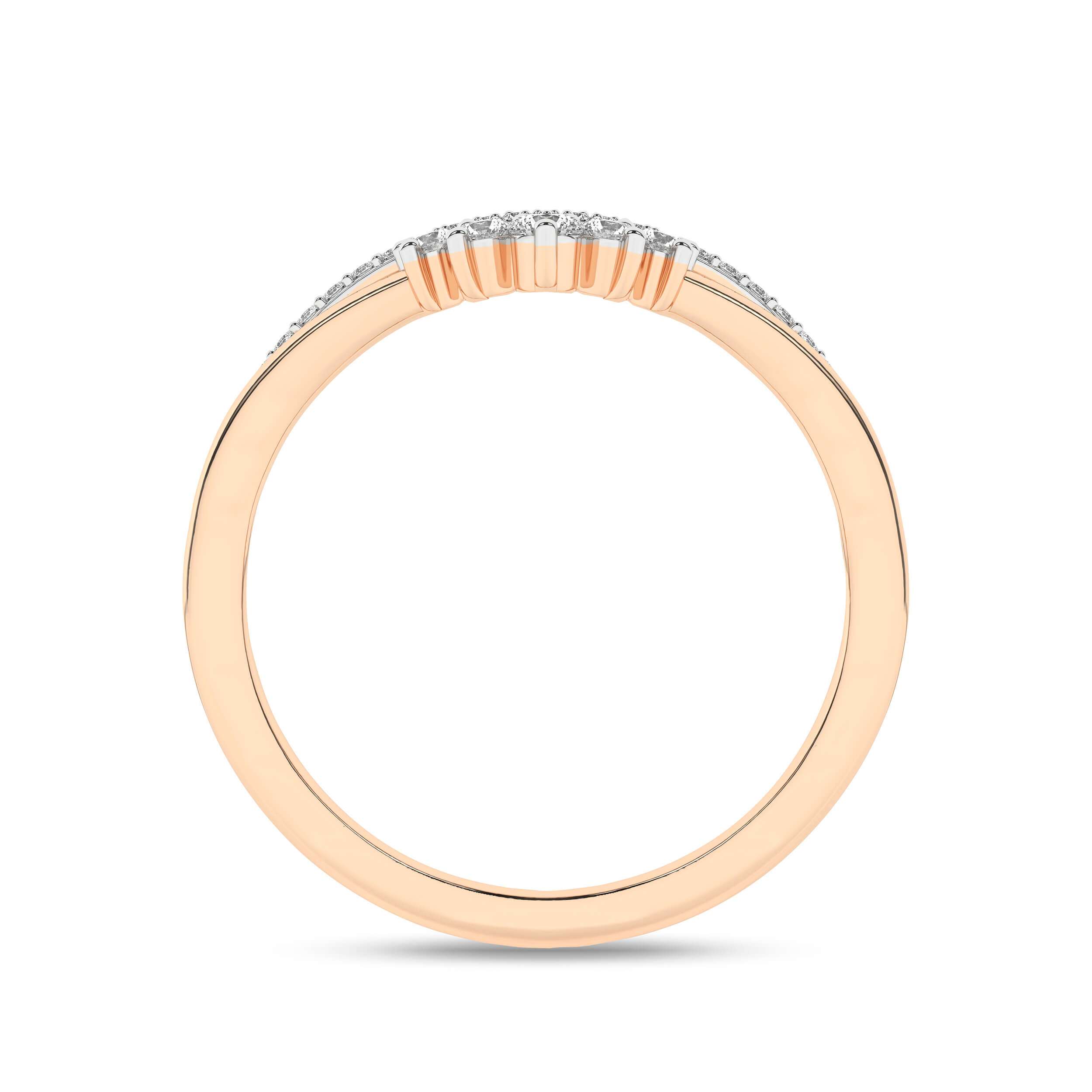 Inel din Aur Roz 14K cu Diamante, articol RF16788, previzualizare foto 2