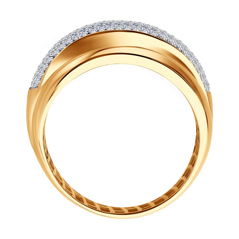 Inel din Aur Roz 14K cu Diamante, articol 1012051, previzualizare foto 2