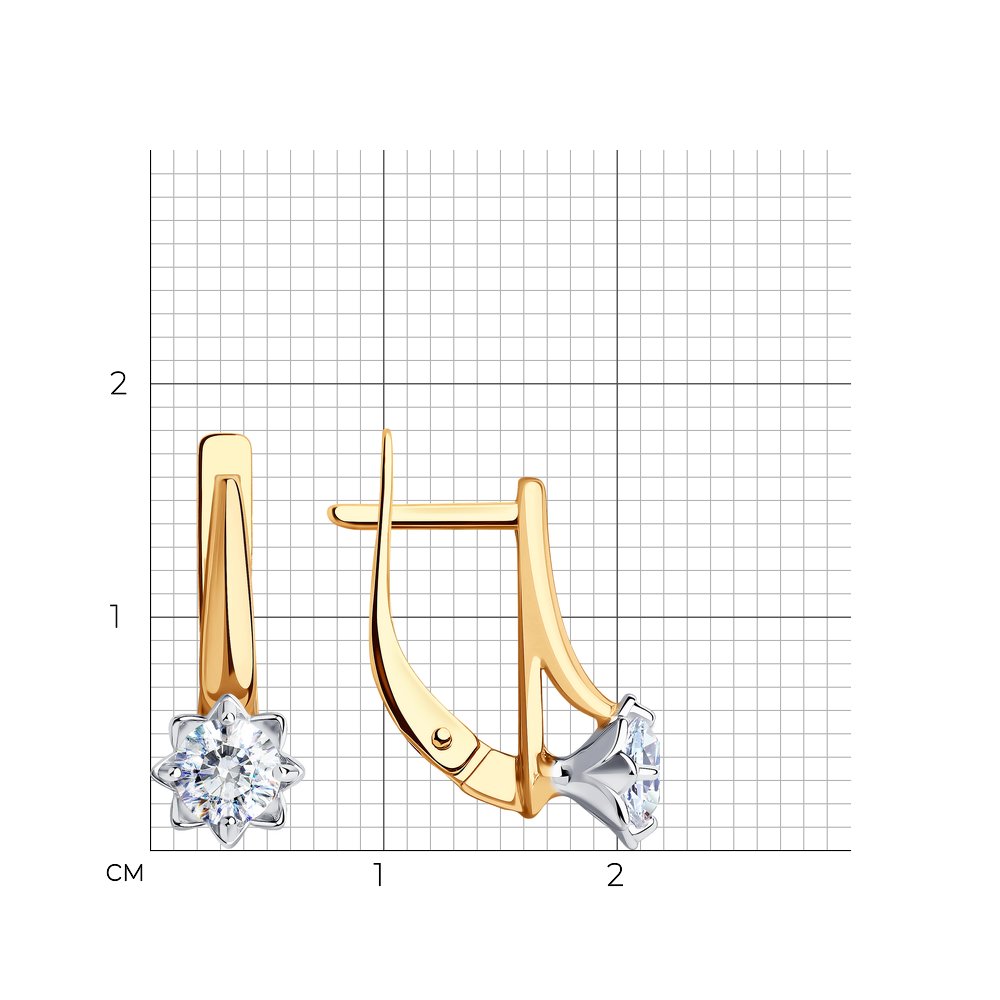 Cercei din Aur Roz 14K cu Zirconiu Swarovski, articol 81020520, previzualizare foto 2
