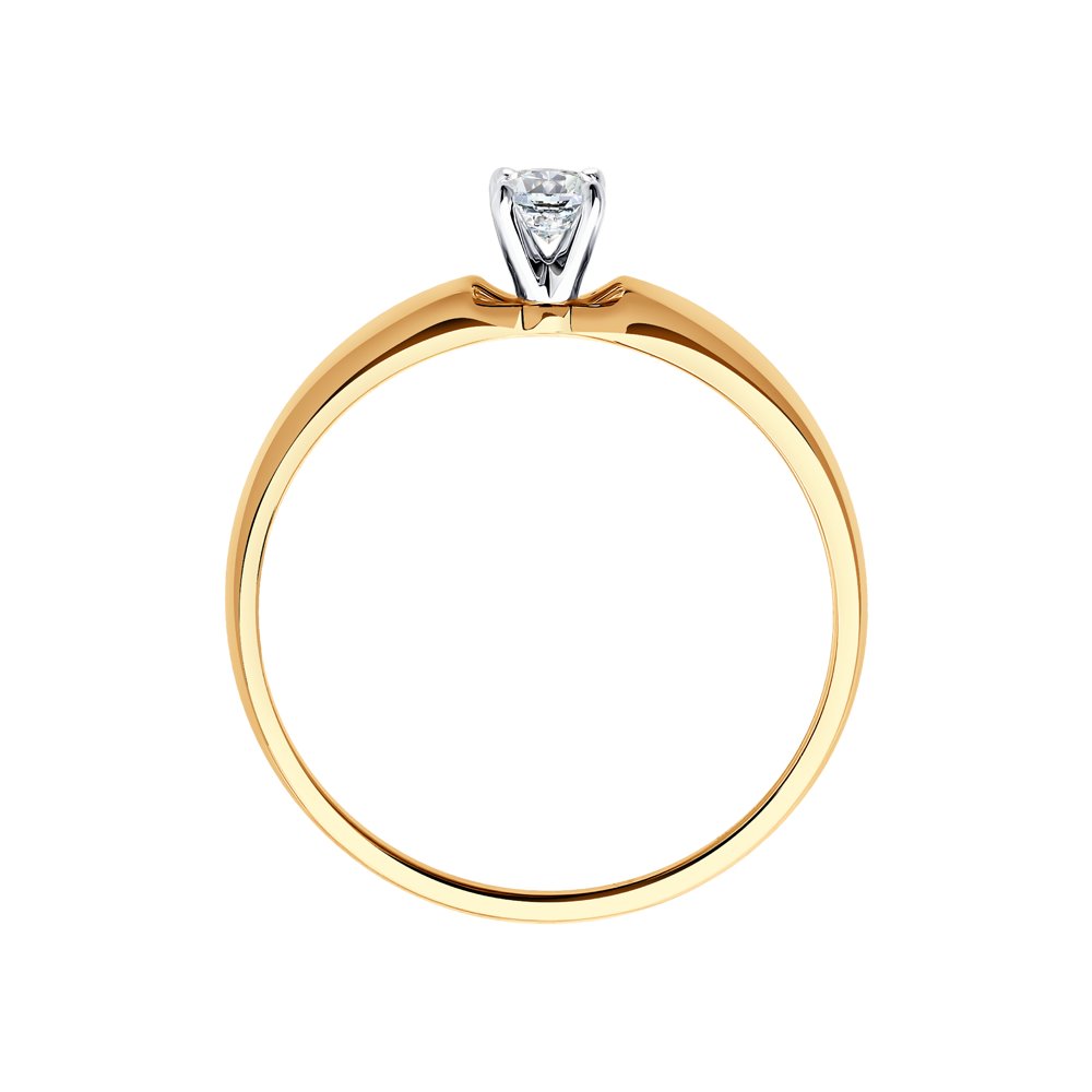 Inel din Aur Roz 14K cu Diamant, articol 1012135, previzualizare foto 2