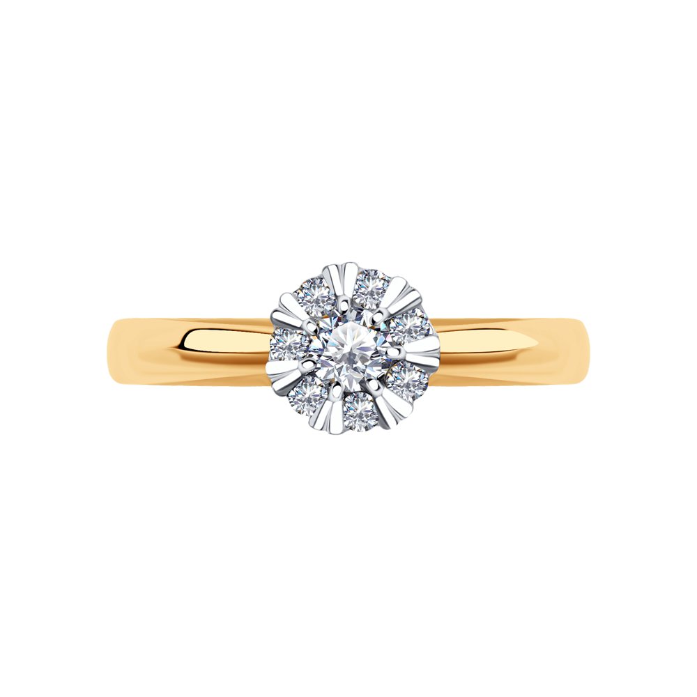 Inel din Aur Roz 14K cu Diamante, articol 1012155, previzualizare foto 3