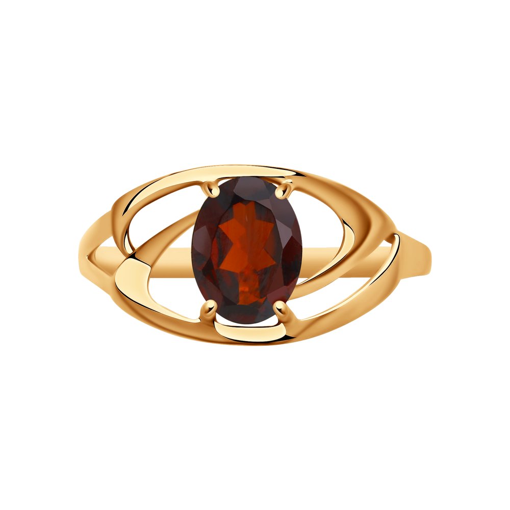 Inel din Aur Roz 14K cu Granat , articol 715954, previzualizare foto 2